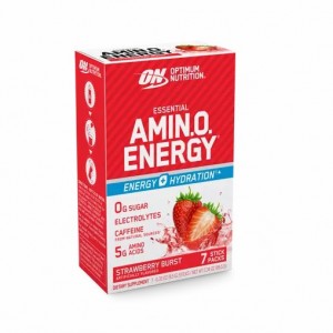 Optimum Nutrition Essential AMIN.O. ENERGY + Electrolytes Strawberry Burst 7 Stick Packs (7 Servings) Chile | 801-EXHFLZ