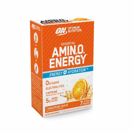 Optimum Nutrition Essential AMIN.O. ENERGY + Electrolytes Tangerine Wave 7 Stick Packs (7 Servings) Chile | 493-AHRODT