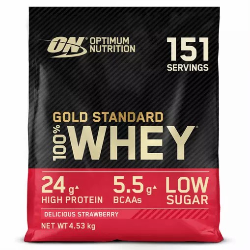 Optimum Nutrition Gold Standard 100% Whey Proteina Delicious Strawberry 4.53 kg (151 Servings) Chile | 769-GOIVRC