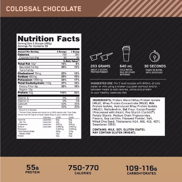 Optimum Nutrition Gold Standard Gainer Chocolate 4.67kg Chile | 691-XEMWUO