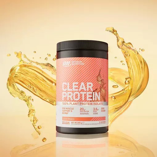 Optimum Nutrition ON Clear Protein 100% Plant Protein Isolate Juicy Peach 280 grams (10 Servings) Chile | 507-JCRXEW