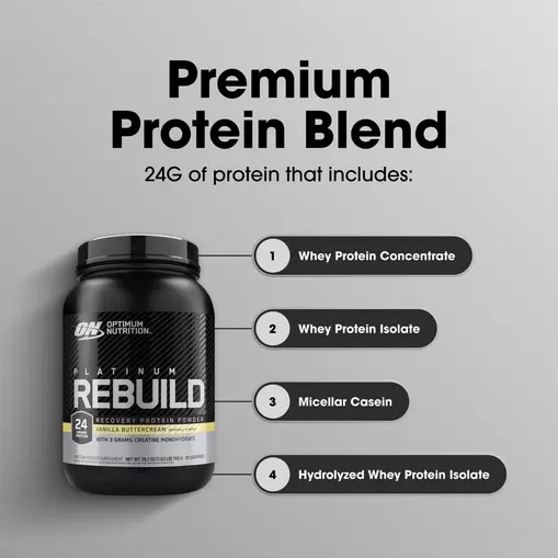 Optimum Nutrition Platinum Rebuild Vainilla Buttercream 1.63 lb (20 Servings) Chile | 627-SWKZJB