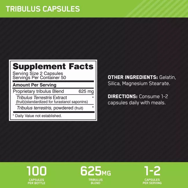 Optimum Nutrition Tribulus Caps 100 Capsules (50 Servings) Chile | 804-FJSMQH